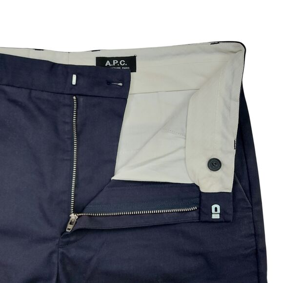 APC Pants Mens 32x28 Navy Tapered Flat Front Work Casual Preppy Office Bulgaria - Picture 3 of 12